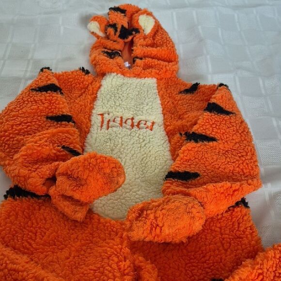 Disney Orange and Black Tigger Kids Footie Holloween Costume - Picture 14 of 16